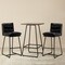 Industrial Modern Set of 3 Pub Table Set with 41"H Square Bar Table and Stools